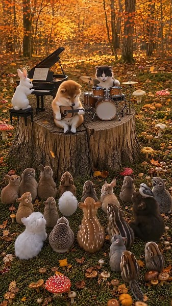 POV: You heard music deep in the woods and followed the sound to this 🍂