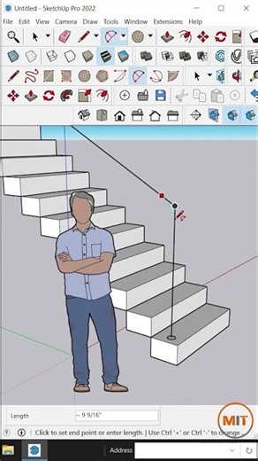 How to Make a Staircase Handrail in SketchUp