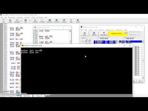 How to take user input/output and perform addition/subtraction in an 8086 microprocessor emulator.