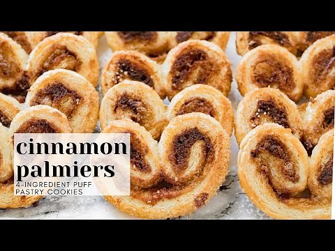 Cinnamon Palmiers - Easy, 4-Ingredient Puff Pastry Cookies!