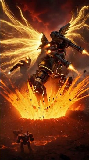 Giant Robot Stands on Erupting Volcano – Brutal Lava Battle