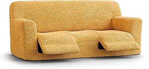 PAULATO BY GA.I.CO. Recliner Sofa Cover - Reclining Couch Slipcover - Soft Polyester Fabric Slipcover - 1-Piece Form Fit Stretch Furniture Protector - Microfibra Collection - Mango (Couch Cover)