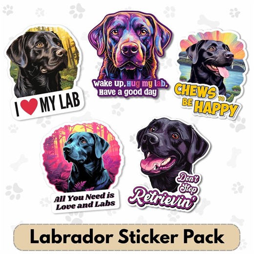 Labrador Sticker Pack, Funny Lab Stickers, Dog Sticker Bundle, Waterproof Vinyl Stickers, Labrador Gift, Dog Lover Gift - Etsy