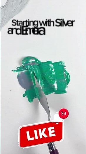 Creating Metallic Teal from Silver & Emerald Green ✨ Perfect Color Blend! #colormixing #asmr #viral