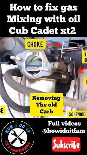 How to fix gas mixing with oil cub cadet xt2 #cubcadet #lawnmower #grass #repair