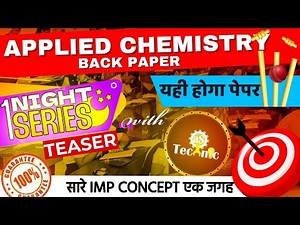 #2 One Night Series UPBTE Polytechnic First (1st) Semester Applied Chemistry 1st Semester Chemistry