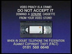 1995-2005 UK VHS Anti Piracy Warning Reconstruction