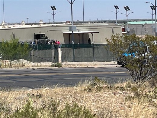 Migrants arrive at Northeast El Paso processing center