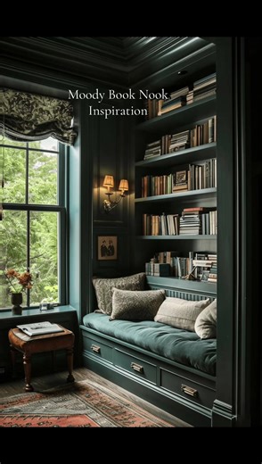 Explore a collection of curated book nook inspiration—each space rich with layered textures, cozy lighting, and timeless design. Whether you’re a dark academia lover or just crave a quiet luxury moment, this post is packed with ideas to create your perfect reading escape. Tag someone who needs to see this! 📚✨ #BookNookInspo #MoodyInteriors #VintageLibrary #HomeLibraryGoals #QuietLuxuryHome