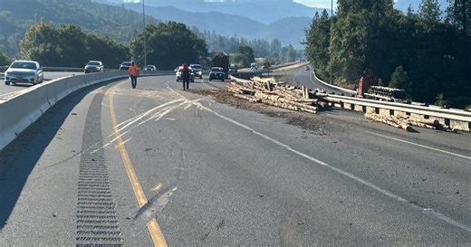 I-5 Southbound lanes reopened at milepost 48 after log truck spill