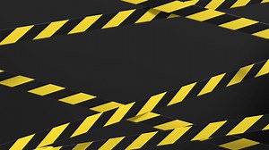 Download Warning tape and police line animation. Black and yellow line striped animation. Warning danger tape. Seamless 3D animation for free