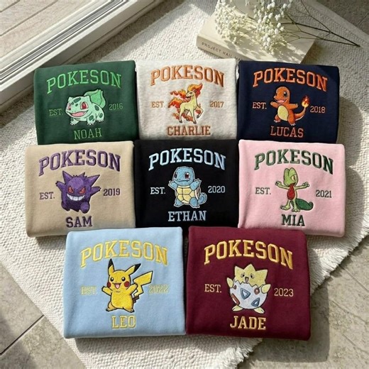 Custom Anime Embroidered Shirt, Japanese Anime Characters T-Shirt, Manga Name Tee, Vintage 90s Manga Tee, Anime Shirt Family Gift