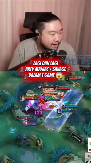 MANIAC plus SAVAGE Arfy dalam 1 game buat semua terheran! Reaksi ko Delwyn RRQ vs AE MPL ID #shorts