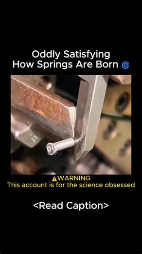 👨‍🔬Science Travel on Instagram: "🌀 The process of turning hard wire into a ‘Spring’ A spring is not just a part made by rolling up wire. Hidden within it are precise technology and science. First, metals like steel or stainless steel are selected and drawn into long, thin wires. This wire is wound round and round by a machine to create a coil of the desired shape. Next, heat treatment is used to increase both hardness and elasticity at the same time. This process is exactly the secret behind 