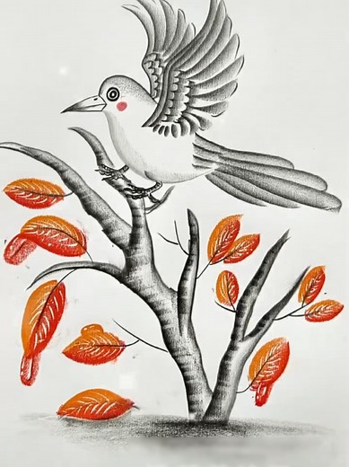 How to Draw a Bird on a Tree: Pencil Drawing Tutorial