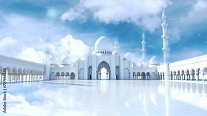 Grand white building with many windows, suitable for architectural websites, real estate brochures, and urban development presentations.