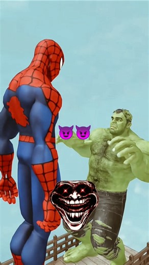 hulk vs Spider-Man amazing #hulk #spiderman #shorts 😈😈