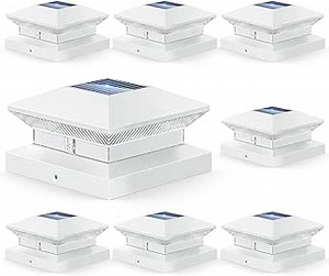 LETMY 8 Pack Solar Post Cap Lights Outdoor, 3 Modes 40 LEDs Fence Post Solar Lights Outdoor Waterproof, 30 Lumens Deck Post Lights Solar Powered for 4x4, 5x5 or 6x6 Vinyl Wooden Posts