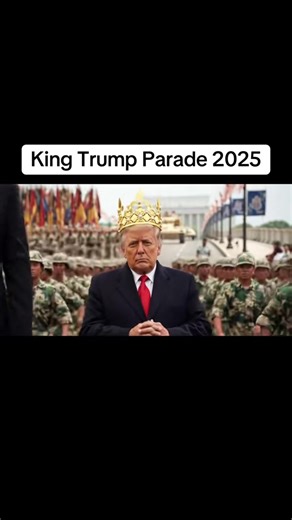 King Trump marches in a parade with the military behind him. Funny parody video of President Trump. #trump #presidenttrump #parody