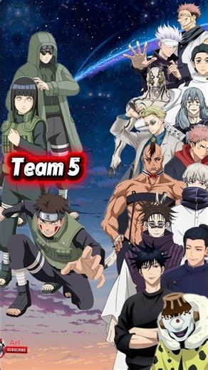 🥶Team 5 from Naruto and Jujutsu Kaisen vs Gojo, Sukuna, Itadori #jujutsukaisen #animebattle #naruto
