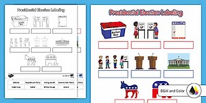 Kindergarten Presidential Election Labeling Worksheet