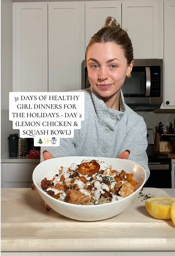 Healthy Girl Dinner: Lemon Chicken & Squash Bowl Recipe