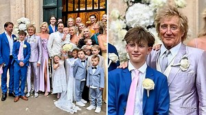 Rod Stewart reunites all eight of his children in epic family photos for son Liam's wedding