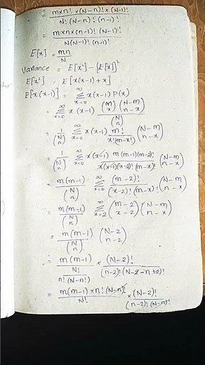 HyperGeometric Distribution mean variance#stats #statsvedios