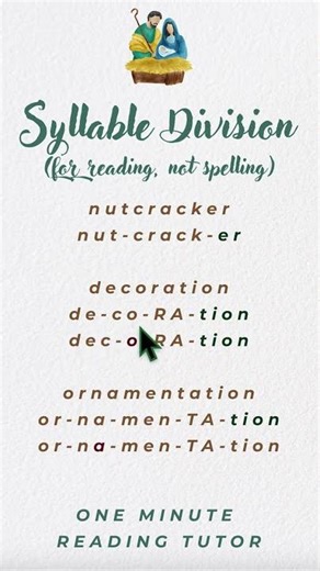 How to Read Long Christmas Words Using Syllable Division Rules #syllabledivision #phonics