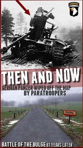 They were destroyed by Bazooka rounds Then and Now #military #ardennes #thenandnow #history