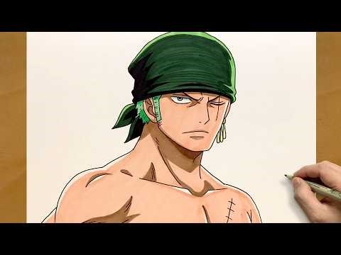 Drawing Roronoa Zoro from One Piece | Epic Anime Art Process