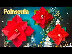 [Christmas origami]How to fold poinsettia with paper /Tatsukuri