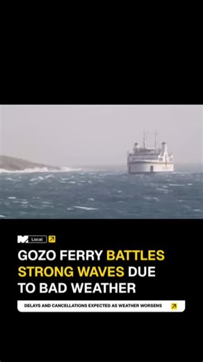 Video shared by local George Joseph Cefai shows the Gozo Ferry battling immense waves as the weather continues to worsen. Gozo Channel Co. Ltd. issued a statement to the public notifying them of potential delays and/or cancellations as winds pick up force. The video shows exactly the conditions being referred to in the statement, with the ferry rising and falling along with the turbulent waters. #MaltaDaily