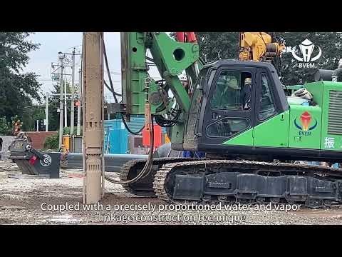 Fully automatic intelligent piled river #vibroflot #BVEM#soil improvement#foundation construction