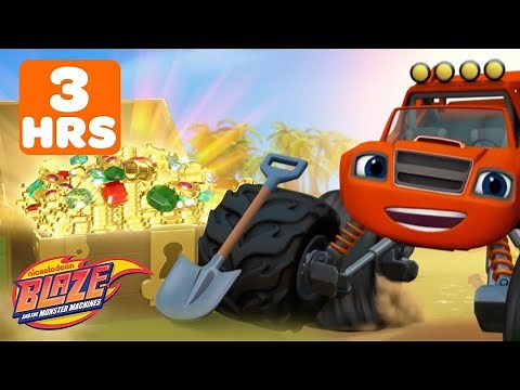 Blaze Finds Treasure, Races, Rescues & Missions! 💨 w/ AJ | 3 Hours | Blaze and the Monster Machines