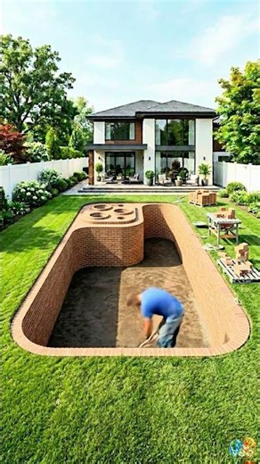 Build a Giant Smartphone Pool in My Backyard 🤯📱 #swimming #pool #swimmingpool #timelapse #shorts