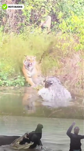 Tiger Attacked by Giant Crocodile in the Lake | Wildest Animal Battle Ever! #shorts
