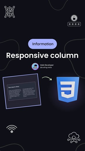 Stella • Coding • HTML • CSS • JAVASCRIPT on Instagram: "CSS Responsive Columns ☠️🤯 This property helps create a multi-column layout where content is divided into columns with a specified width 🔥 👉 200px” indicates the desired column width, and “2” represents the number of columns you want to create. 🫴 CSS responsive columns adapt content into organized columns that adjust based on screen size using techniques like media queries, flexbox, or grid layouts for optimal display on different devi