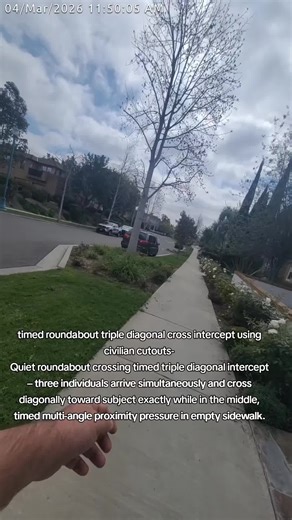 timed roundabout triple diagonal cross intercept using civilian cutouts