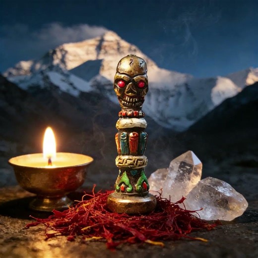 Tibetan Buddhism Stamp Amulet - Unique Gecko Pattern Citipati Skull Seal藏傳佛教印章護身符 - 獨特的壁虎圖案屍陀林骷髏印章