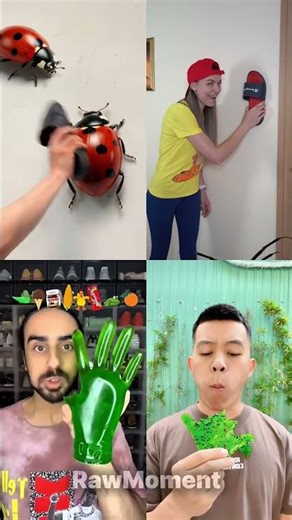 Giant Bug Pranks & Satisfying Jelly Hands!🐞🕷️🧤vs Chaos in 4 Frames: Giant Ladybugs vs. Giant Hands!✋