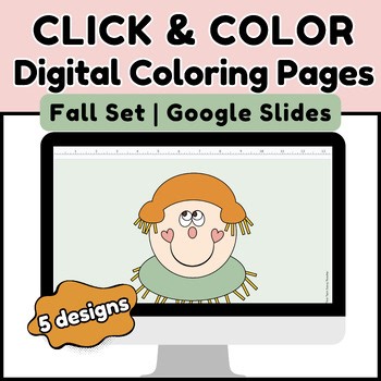 Interactive Fall Digital Art: Google Slides Click & Color Pages | 1st-8th Grade