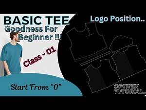 TEE SHIRT | BASIC TEE | LOGO POSITION | HOW TO MAKE TSHIRT PATTERN IN OPTITEX | OPTITEX TUTORIAL ||