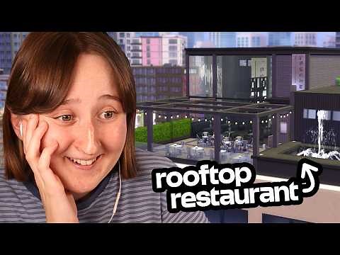 I built a ROOFTOP restaurant in The Sims 4!