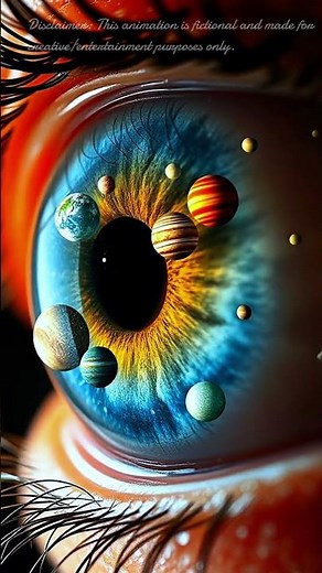 Hyper Realistic Eye Animation | 4K Visual Journey Through Solar System in Eye | Surreal Cosmic Art