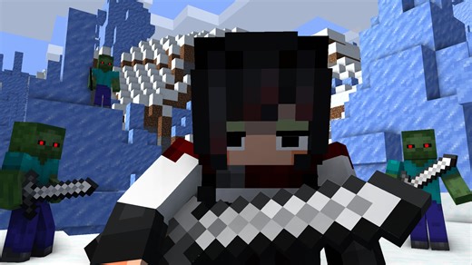 【我的世界战斗动画】雪原遇袭