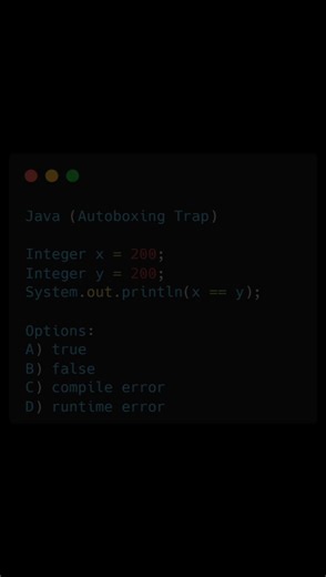 ‎Java Integer Cache Trap Explained #Java #CodingShorts