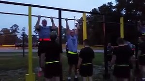 RTAC students execute the pullup event during the Ranger Physical Fitness Test. | Army National Guard Warrior Training Center Brigade