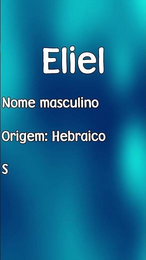 ELIEL - MEANING AND ORIGIN OF THE NAME [SHORTS]