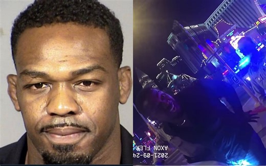 Watch: A crying Jon Jones kicks up a fuss as he's arrested in Las Vegas after Hall of Fame induction